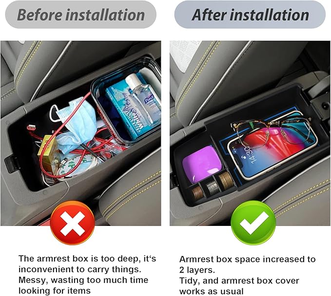 SKTU for 2022 2023 Chevrolet Bolt EUV EV Center Console Organizer Insert ABS Black Materials Tray Armrest Secondary Storage Box Latest 2023 Bolt EUV EV Accessories with Coin Holder (Blue)
