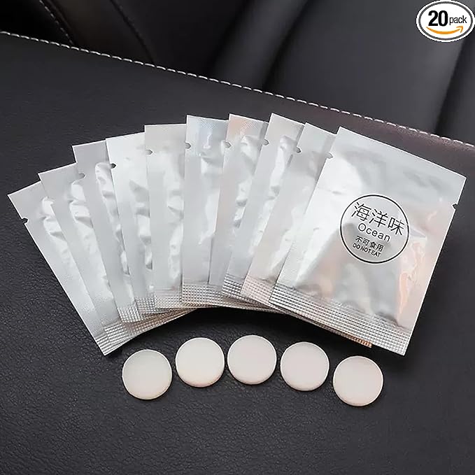 20 Pack Car Air Freshener Refills, Car Air Vent Clip Freshener Replacement Pads, Solid Fragrance Scent Refill Tablets (Lavender/Osmanthus/Lemon/Cologne/Jasmine/Ocean/Peach)