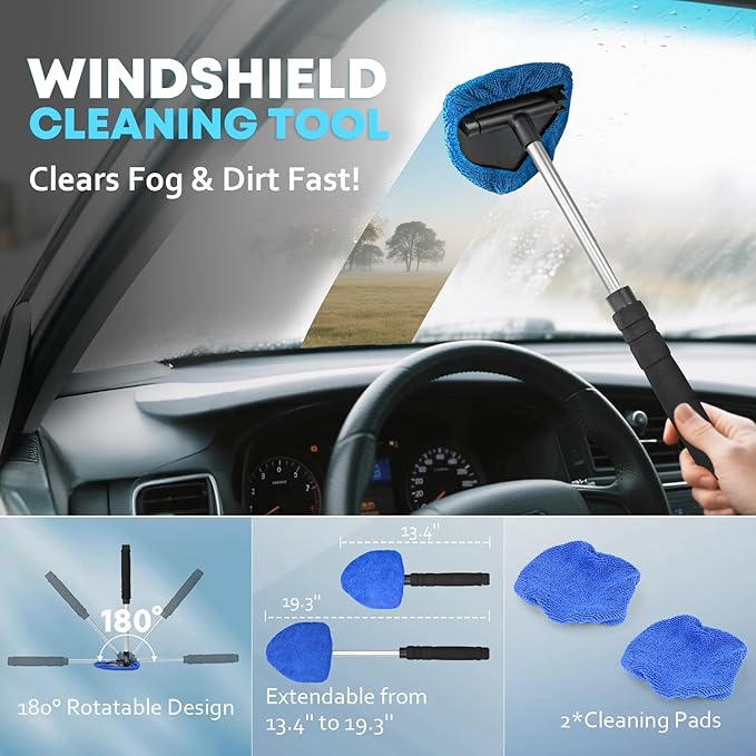 Car Cleaning kit, Car Interior Detailing kit with 10000pa Car Vacuum Cleaner, Detailing Brush Set, Wheel Brush, Windshield Cleaner Tool, Complete Auto Accessories for Men, Women