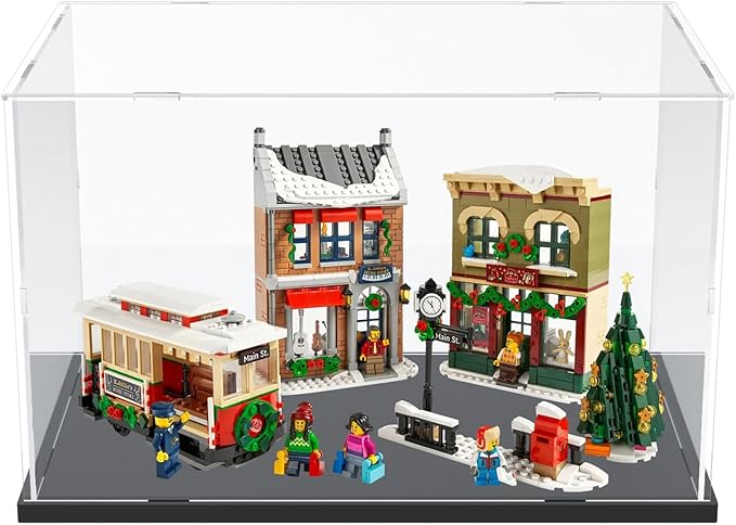 Choowin Acrylic Display Case for Lego Tranquil Garden 10315 10298 10308 10317 for Lego Display Thickened Clear Acrylic Display Cases for Collectibles Assemble Dustproof Display Box(Black Base)