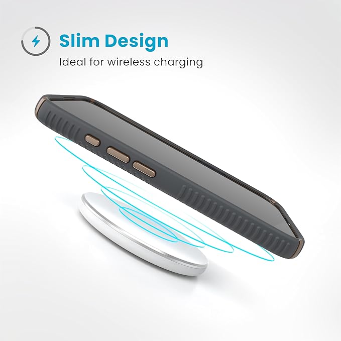 Speck iPhone 16 Pro Case - Slim Phone Case iPhone 16 Pro - iPhone 16 Pro Phone Case - Presidio 2 Grip - Charcoal Grey/Bronze