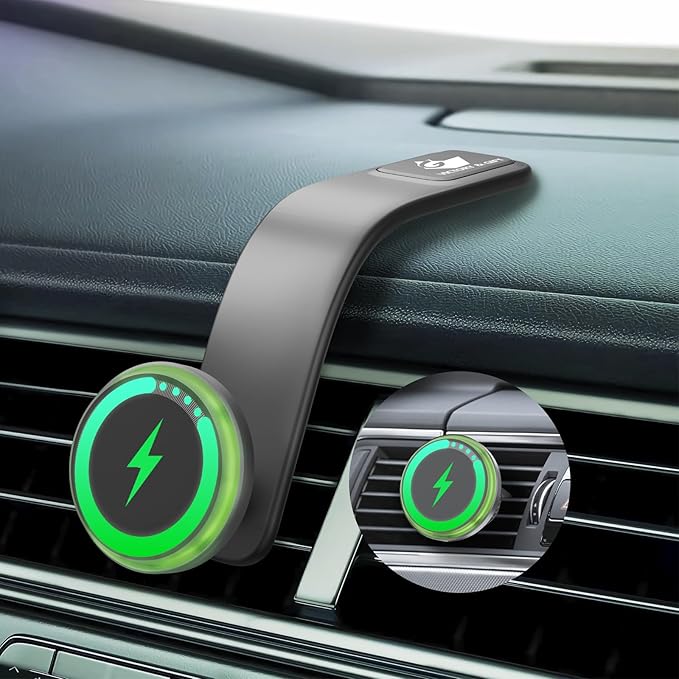 VICTORY & GIFT for 15w MagSafe Car Charger, Magnetic Wireless Car Charger, for MagSafe Car Mount Air Vent/Dashboard Car Phone Holder with 360° Adjustable Aluminum Arm