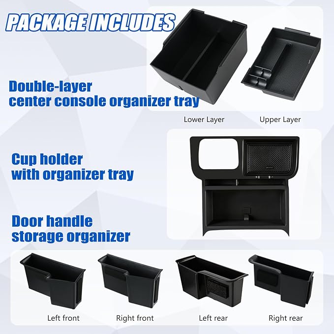 7pcs Center Console Storage Organizer Sunglass Holder for Ford Maverick 2022-2026, with Door Handle Storage Organizer, Center Console Armrest Organizer Set Fit Maverick Accessories