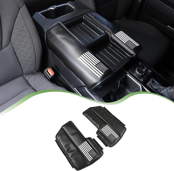 Center Console Armrest Cover Protector Pad Compatible with Toyota Tundra Sequoia 2022-2025 Leather Car Console Armrest Seat Cushion Waterproof Armrest Cushion Lid Interior Accessories (Style E)