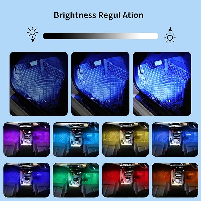 Interior car Lights,Ambient Lighting car Interior,car footwell Lights, APP Control 16 Million Colors Music Sync, DIY Mode Multicolor LED Interior Lights for Cars, Trucks, SUVs, 5V USB Power