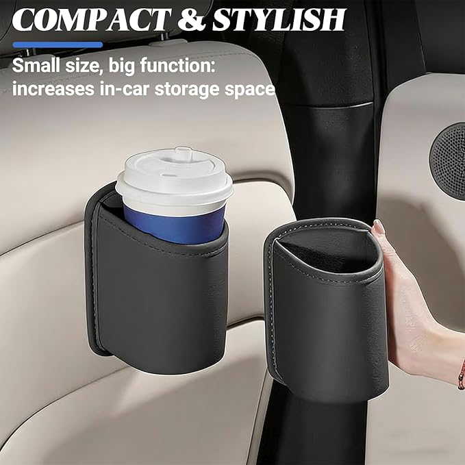 2PCS Large Car Door Cup Holder, Multifunctional Storage Bag Trash Can, Clip On Backseat Pocket Beverage Holder, Waterproof Car Cup Holder, for Water Cup Mobile Phone Change Storage Box
