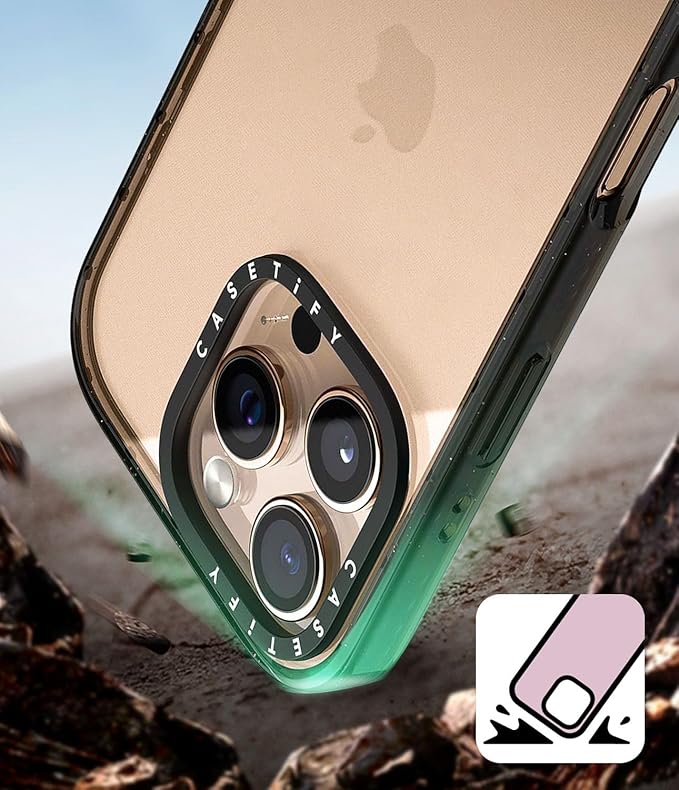 CASETiFY Impact iPhone 15 Case [4X Military Grade Drop Tested / 8.2ft Drop Protection/Compatible with Magsafe] - Sea Shells - Clear Black