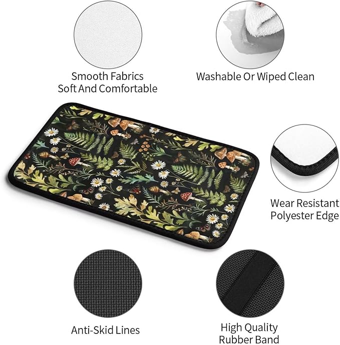 Car Armrest Cushion Pad Mushroom Center Console Cover Boho Green Car Accessories Interior Organizers Auto Center Console Arm Rest Covers