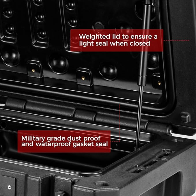 RUGCEL 58L Waterproof Dry Box - Heavy-Duty Overland & Off-Road Storage Case for Car Camping Equipment, Roof Gear & Vehicle Luggage,41in*17in*8.5in