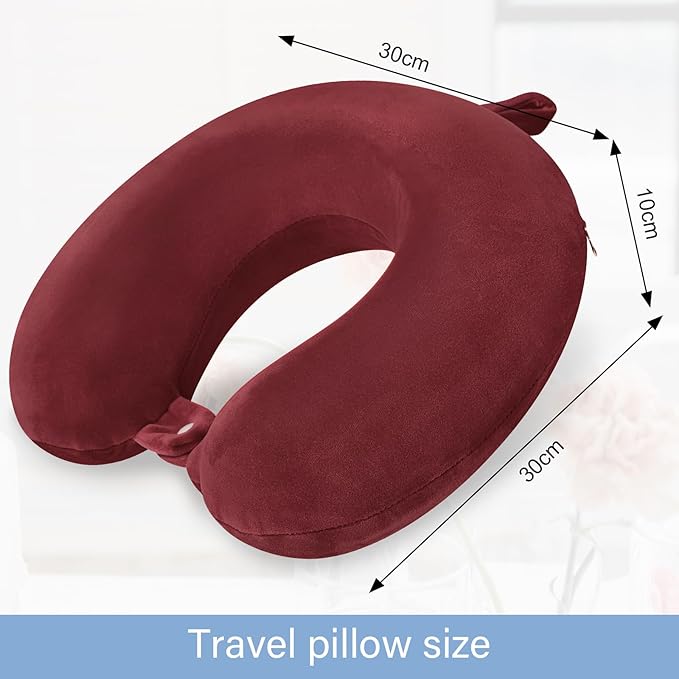 Travel Neck Pillow Memory Foam U Shape Neck Pillow for Travel Pillow Comfortable Head Neck Support Airplane Pillow for Traveling Car Home Office Travel Neck Flight Pillow