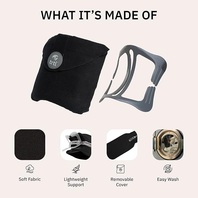 trtl Pillow - Scientifically Proven, Super Soft Neck Support Travel Pillow for Airplanes - Lightweight and Machine Washable - Ergonomic Design for Traveling on Flights, Cars, and Trains - Coral