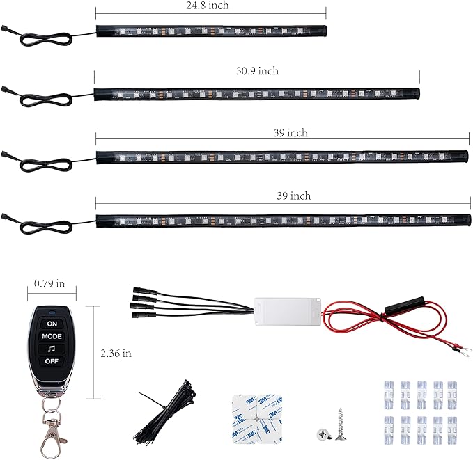 Golf Cart Lights underglow Light kit/Accessories Lighting/Wheel Lights/led Lights underbody/Remote, Music Sync, IP67 Waterproof for EZGO/Yamaha/Club Car (6Pcs)