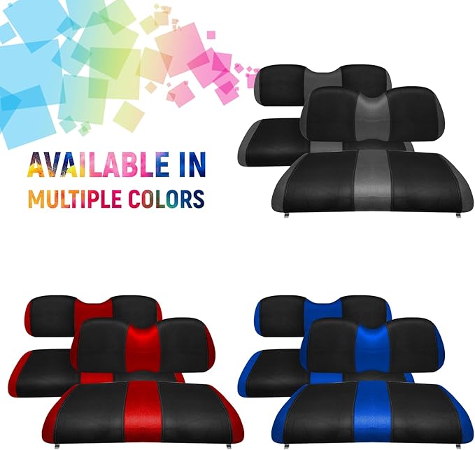 Golf Cart Front and Rear Seat Covers for Club Car Precedent 2004 and Up, Durable Polyester Fabric Club Car Precedent Seat Covers, Breathable Washable