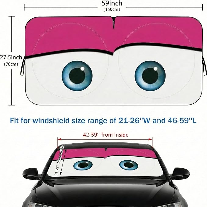 eygeufg Windshield Shade, Car Sun Shade for Front Windshield (Pink, Standard)