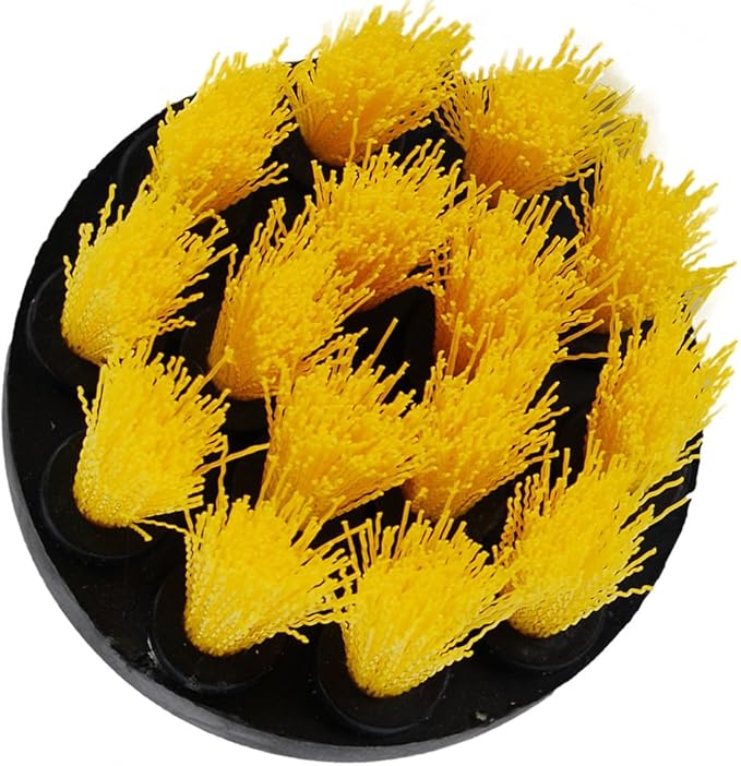 HIFROM Drill Brush - 2" Soft and 2" Medium Power Scrubbing Brush Drill Attachment for Cleaning Showers Tubs Bathrooms Tile Grout Carpet Tires Boats Upholstery (Pack of 2)