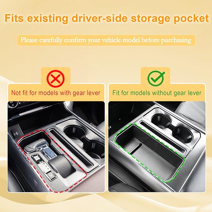 Center Console Tray Organizer for 2021-2025 2026 Ford F150 Accessories Insert Hidden Tray Improve Secret Storage Keep Clean Fits into The Existing Driver's Side Pocket