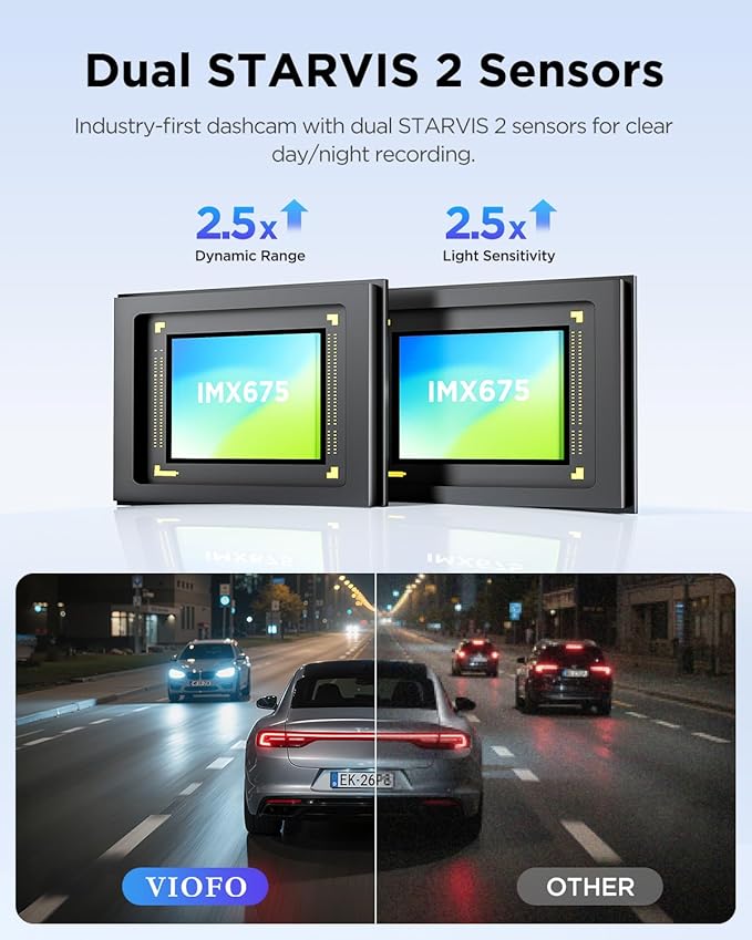 VIOFO A229 Plus 3 Channel Dash Cam, Dual STARVIS 2 Sensors, 3-Channel HDR, 1440P+1440P+1080P Front Inside and Rear Car Camera, 5GHz Wi-Fi, Voice Control, Ultra-Precise GPS, 24 Hours Parking Mode