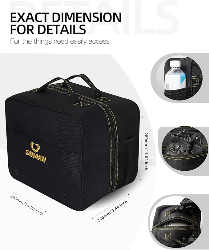 Motorcycle Helmet Bag, Helmet Storage Bag with 900D Waterproof Oxford for Motorcycle Motorbike Snowmobile Ski Welding Helmets