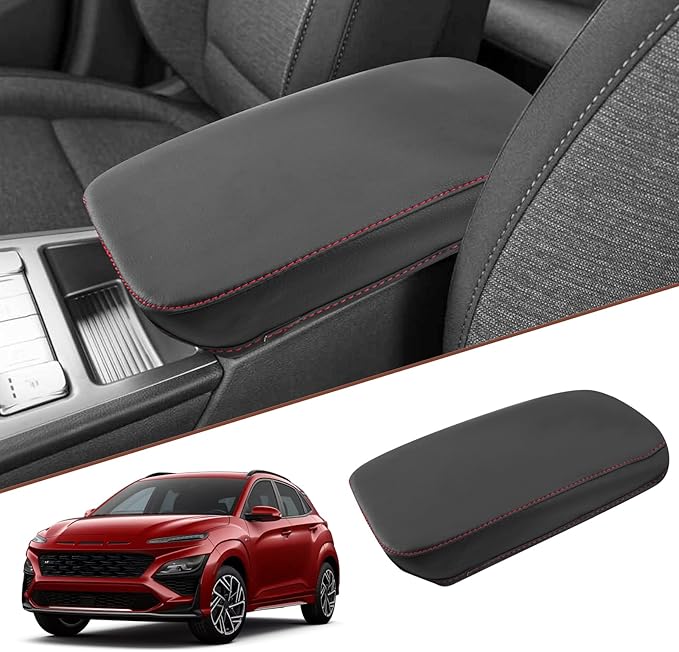 SKTU for 2018 2019 2020 2021 2022 2023 Hyundai Kona Center Console Cover 2023 Kona Armrest Pad Seat Box Cover 2023 Hyundai Kona Automotive Car Center Console Soft Cushion Not for Kona EV