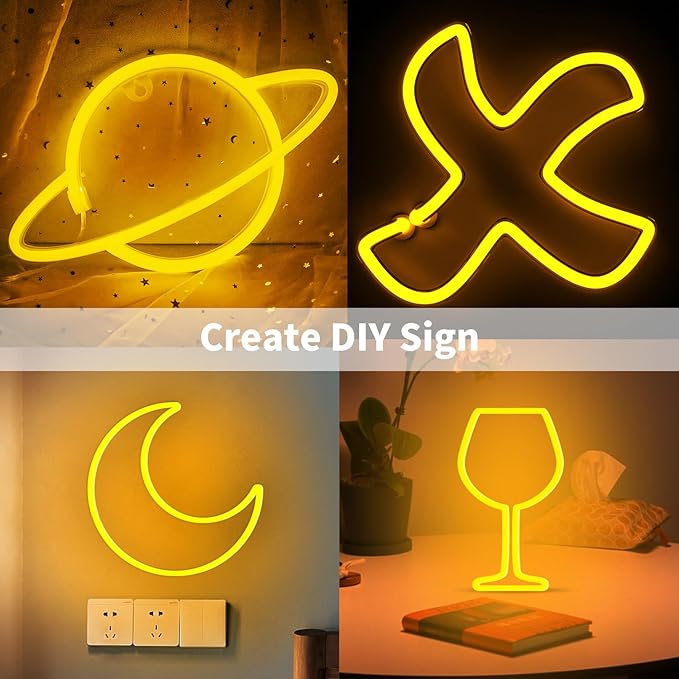 iNextStation 12V Yellow LED Strip Lights 16.4FT, Flexible Silicone Neon Rope Light, Waterproof, Cuttable, Dimmable & Linkable, for Cabinet, Ceiling, Wall, Bedroom, Kitchen, Garage (No Adapter)