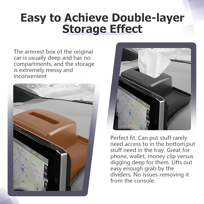 LUWU 2024 RAV 4 Dashboard Storage Tray Compatible with 2019-2022 2023 2024 2025 Toyota RAV 4 Accessories Center Console Display Box Hidden Tray Silicone Organizer Tray w/Tissue Box Behind Screen