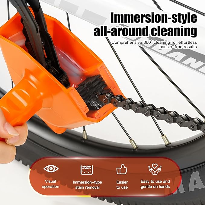 Revolutionary Soak Action Bike Chain Cleaner, Deep Clean in 3 Mins, No Assembly, Ready to Use, All-in-One Tool for MTB & Road Bikes