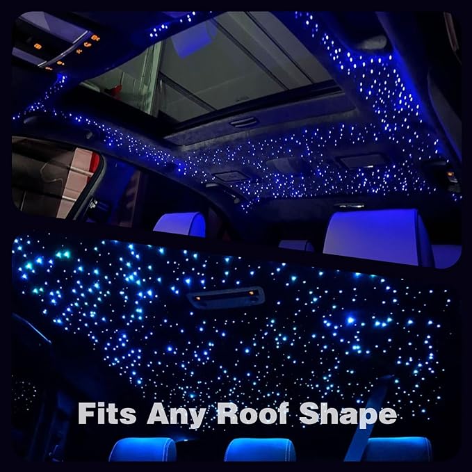 VASTFIRE 16W Starlight Headliner Kit 500 pcs Fiber Optic Star Ceiling Light Constant-On RGBW App/Remote Control for Car Roof Interior Decoration