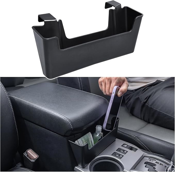 JDMCAR Center Console Organizer Compatible with Toyota 4Runner Accessories 2010-2024 Hanging Armrest Box Storage Tray Interior Accessories