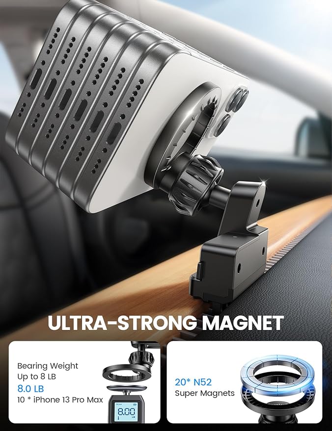 Lamicall for Tesla Phone Mount Holder [Strongest Magnet Power] for Tesla Model 3 Y Car Accessories fits iPhone 16 15 14 Pro Max Plus [ONLY FIT for 2017-2022 Model 3, 2020-2023 Model Y]