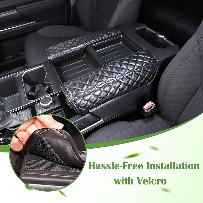Center Console Armrest Cover Protector Pad Compatible with Toyota Tundra Sequoia 2022-2025 Leather Car Console Armrest Seat Cushion Waterproof Armrest Cushion Lid Interior Accessories (Style D)