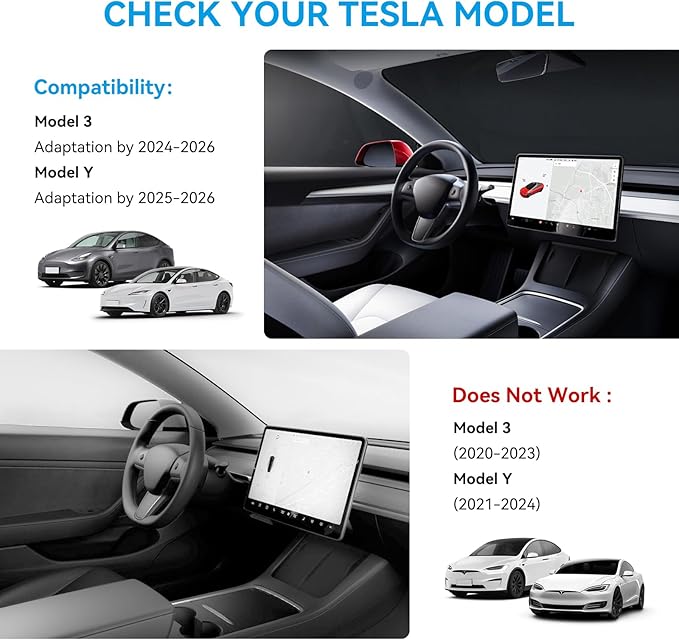 Center Console Organizer Tray for Tesla Model Y Juniper 2025-2026 & Model 3 Highland 2024-2026 - Tesla Accessories Storage Double Layer Tray Silicone Non-Slip Surface, Cup Holder & Camera Cover