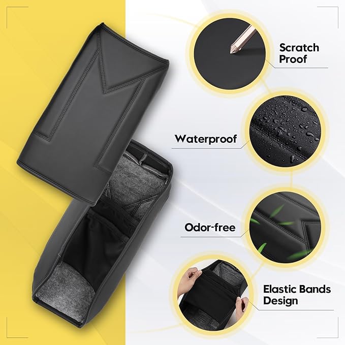 FIILINES Center Console Cover for Honda Pilot 2023-2025 2026, Ridgeline/Passport 2024-2026, with Hidden Pockets Armrest Cover Pad Cushion Protector Pilot Accessories Armrest Cover Anti-Scratch