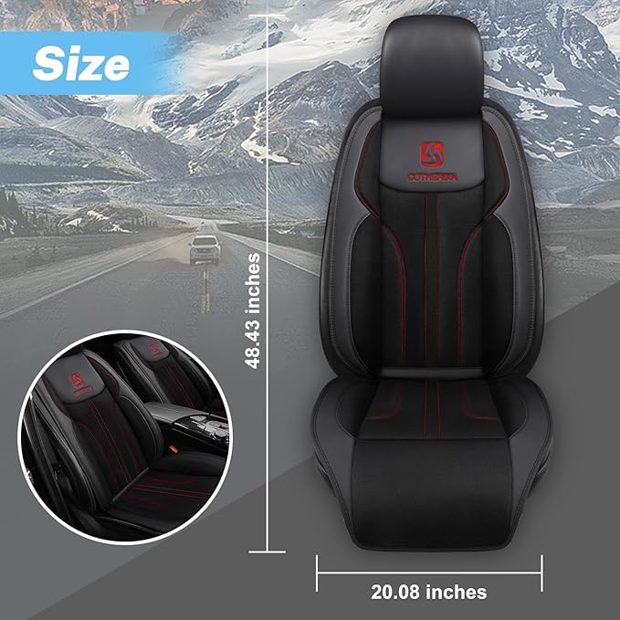 Cooling Car Seat Cushion Front Seat,12V&24V Cooling Seat Cover for Cars with 10 Fans,Rapid Cooling with Automatic Start and Pause Seat Cushion (Black)