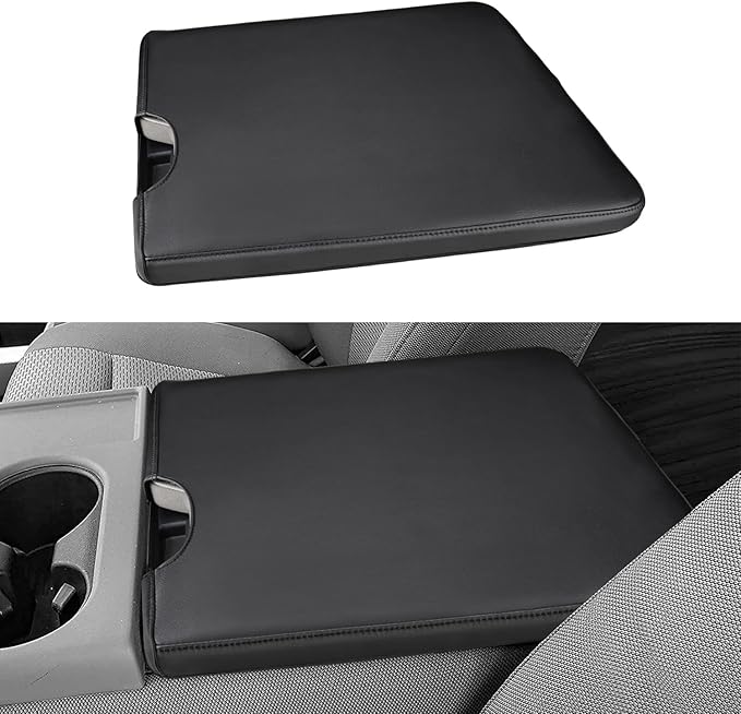 INTGET Center Console Armrest Cover for 2026 Ford F150 Accessories 2015-2023 2024 2025/for F250 F350 F450 F550 2017-2026 40/20/40 Jump Seat Car Arm Rest Lid Seat(black stitches, 2015-2026 Jump Seat)