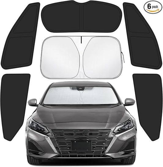 Car Window Shades Intended for Nissan Altima 2019-2024, Privacy Window Covers 6PCS for Side, Rear & Windshield, Car Shield Sunshade for Privacy Protection, Heat Blocking, Camping and Parking