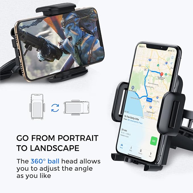 Cell Phone Holder for Car, CD Slot Car Phone Mount, One Button Release Easy Installation CD Player Car Phone Holder Mount Compatible with iPhone 17 16 15 14 13 12 Pro MAX Galaxy S25 S20 S20+ S10