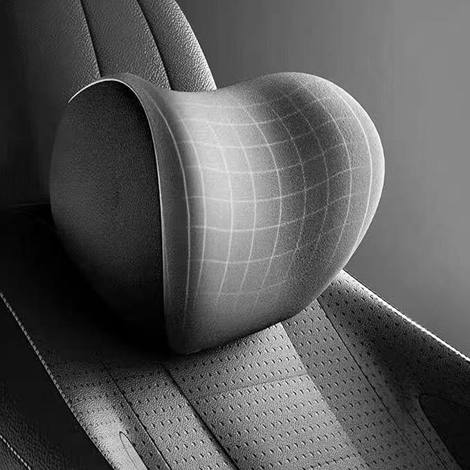 Ergonomic Car Seat Headrest & Lumbar Cushion, Ergonomic Car Seat Headrest Neck Rest Cushion Lumbar Support Pillow (Pink)