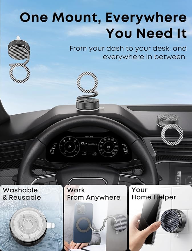 Phone Holder for Your Car for Magsafe, [Extra-Long 4" Arm] Extendable Car Mount for Dashboard Windshield, Cell Phone Automobile Cradles Compatible with iPhone 17 16 15 14 13 12 Pro Max Plus