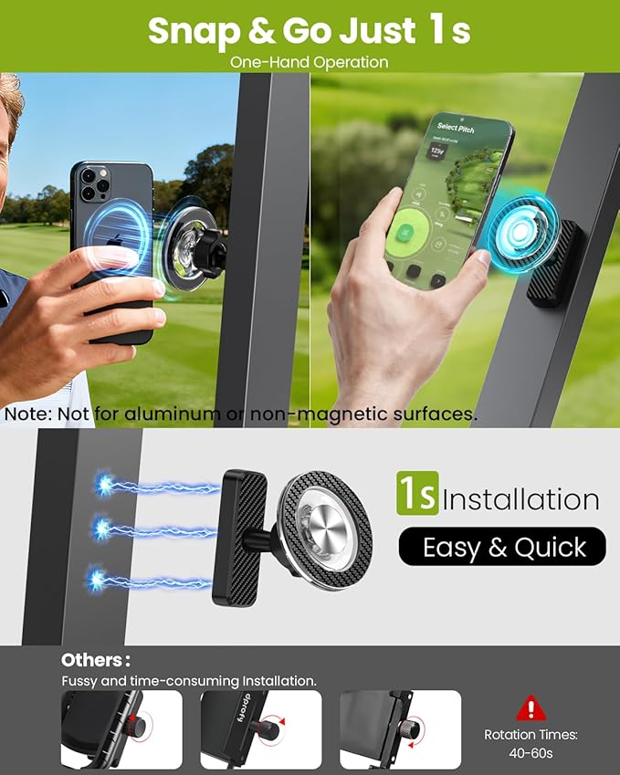 Magnetic Golf Cart Phone Holder, Golf Accessories Gifts for Men Dad Husband Unique, 360° Rotation Phone Mount for Golf Cart, Birthday Golf Gifts for Men Him Boyfriend, Golfers Must Haves Gadgets 2026