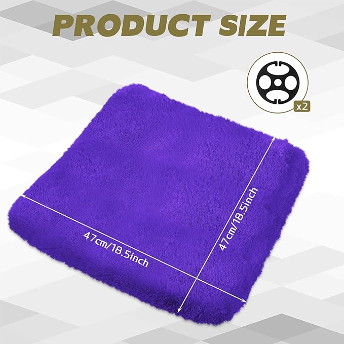 wuyaoyao Sheepskin Car Seat Cushion, Soft Comfort Fur Wool Car Seat Covers, Winter Warm Auto Front Seat Cushion Pad, Fuzzy Seat Bottom Protector Universal for Vehicle Office Chair (Purple)
