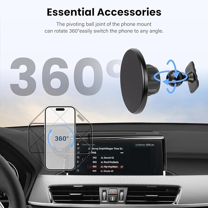 Car Phone Holder Compatible with BMW X1 2016-2022 / BMW X2 2018-2023 Accessories 8.8 inch Touchscreen Fixed Clip,360°Rotation Magnetic Phones Mount for Phones (not fit 6.5 inch)
