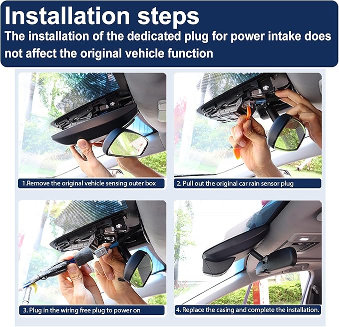 YuYue Electronic 4K Dash Cam Compatible with Toyota RAV4 2019-2021, Prime 2021-2024,LE Limited Premium XLE TRD Hybrid Model A,No Vent Hole,OEM Size,UHD 2160P,Loop Record,G Sensor,WiFi & APP,64GB Card