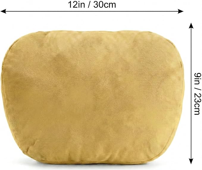 2PCS Car Pillow for Car Neck Pillow for Driving Seat Neck Support Soft Cushion Back Support Head-Rests for Vehicle Sleeping with Elastic Adjustment Strap (Golden, Head)