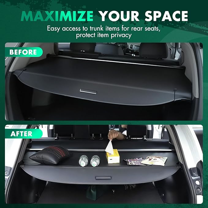 Cargo Cover for 2017-2018 Fit for Mercedes-Benz GLC250 2.0L 2016-2022 Fit for Mercedes-Benz GLC300 2.0L Retractable Rear Trunk Cargo Shade Luggage Security Cover Shielding Waterproof