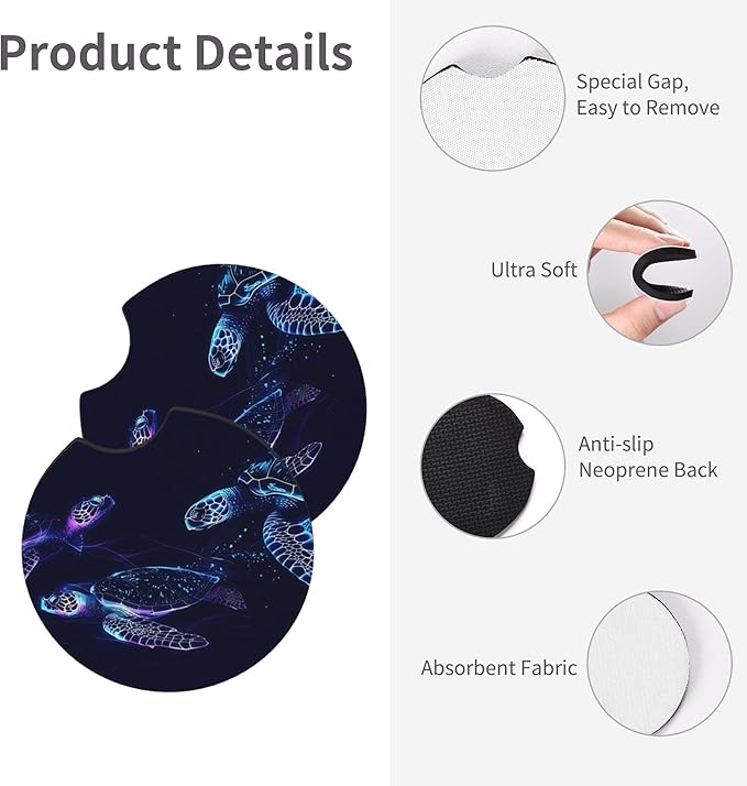 Sea Turtle Steering Wheel Cover - Bule Sea Turtle Steering Wheel Cover Anti-Slip Breathable Universal 14-15 Inch Car with 2 Pcs Car Coasters Suitable Men Women