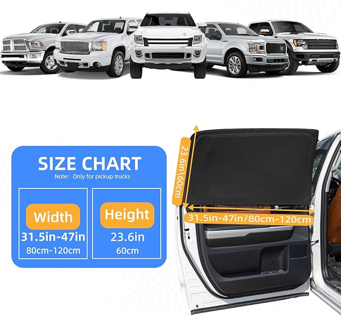Car Window Shade for Baby, 2 Pack UV Protection Breathable Mesh Window Sun Shade,Car Window Screens for Most Pickup, Truck, Minivan, Large SUV(31.5"x47.2")
