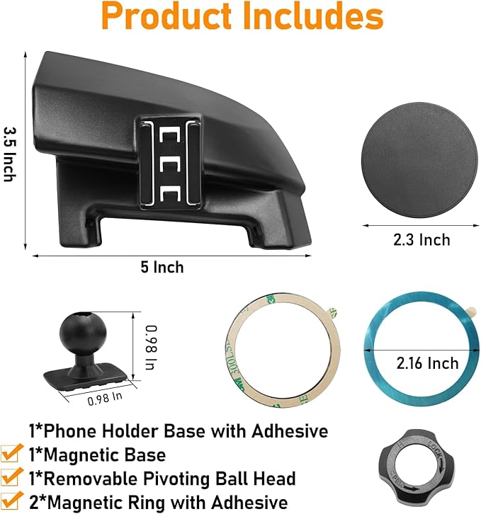 Compatible With Toyota Tundra Phone Holder 2007-2013 for Air Vent, 2nd Gen Sequoia Mount, Magnetic Bracket Anti-Shake, 360 Degree Rotation Dashboard Cell Stand, Black