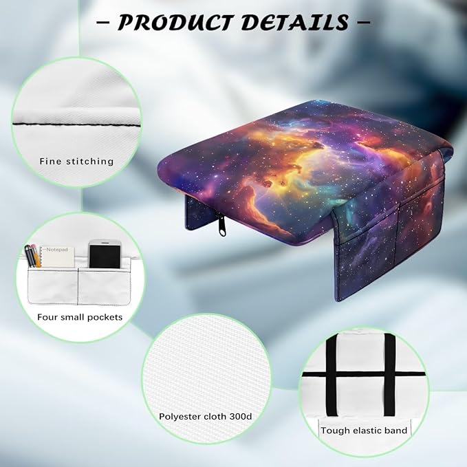 Arm Rest Cover for Car, Starry Sky Armrest Seat Box Cover Car Armrest Protector, Fashion Car Decor Accessories for Most Cars, Vehicles, SUVs