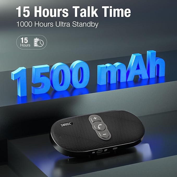 Bluetooth Car Speaker Phone: Hands Free Calling Kits 6W in car Speakerphone for Safe Driving - Support Siri Google Assistant Voice Calls/Motion Auto ON Off - BC990P
