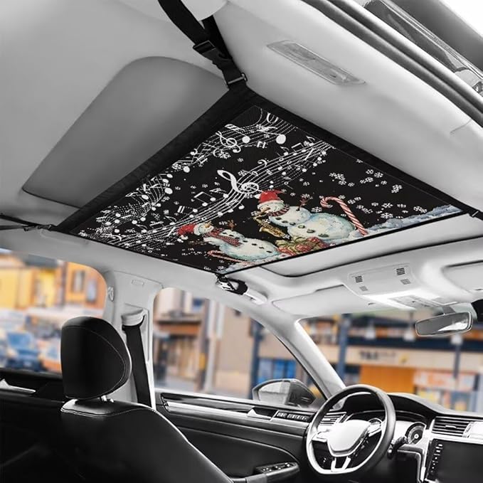 Musical Snowman Auto Seat Storage Hanging Bag Multi-Purpose Seat Organizer for Vehicle Passenger Seat Organization and Storage One Size